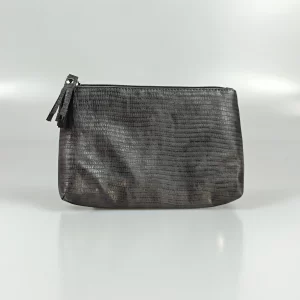 Silver Crocodile Pattern Storage Bag