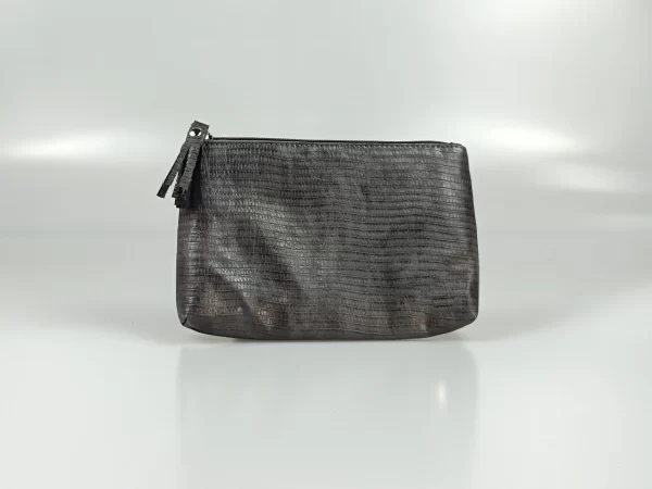 Silver Crocodile Pattern Storage Bag