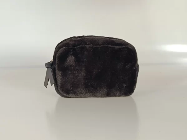 Black Plush Cosmetic Bag