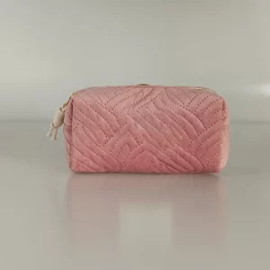 Pink Velvet Cosmetic Bag