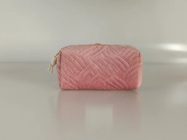 Pink Velvet Cosmetic Bag