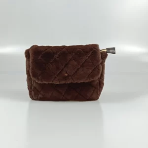 Brown Plush Cosmetic Bag