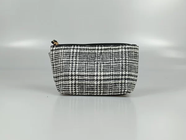 Black And White Striped Cosmetic Bag