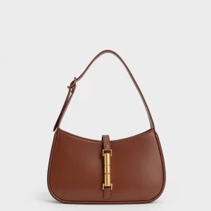 French Retro Shoulder Bag - Brown