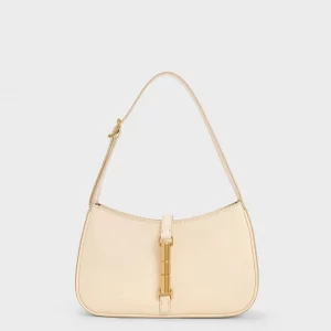 French Retro Shoulder Bag – Beige