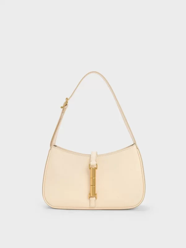 French Retro Shoulder Bag – Beige