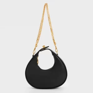 Black Crescent Shoulder Bag