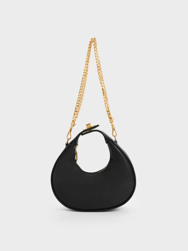 Black Crescent Shoulder Bag