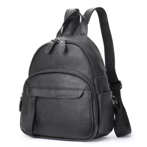 Black Leather Backpack