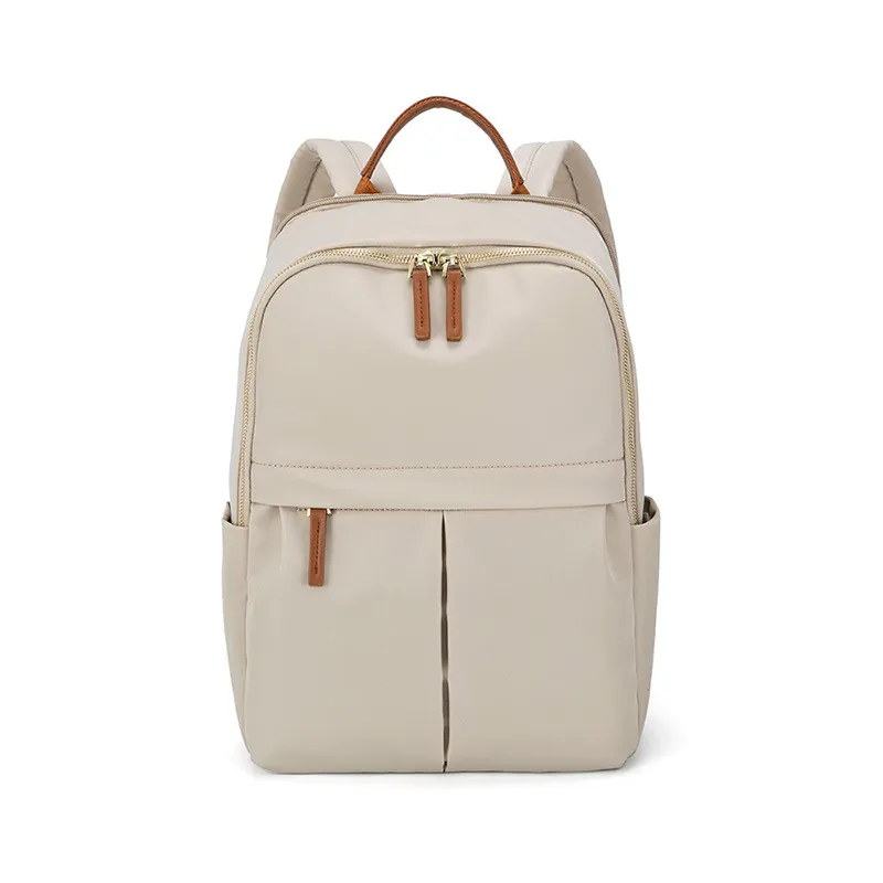 backpack of white leather