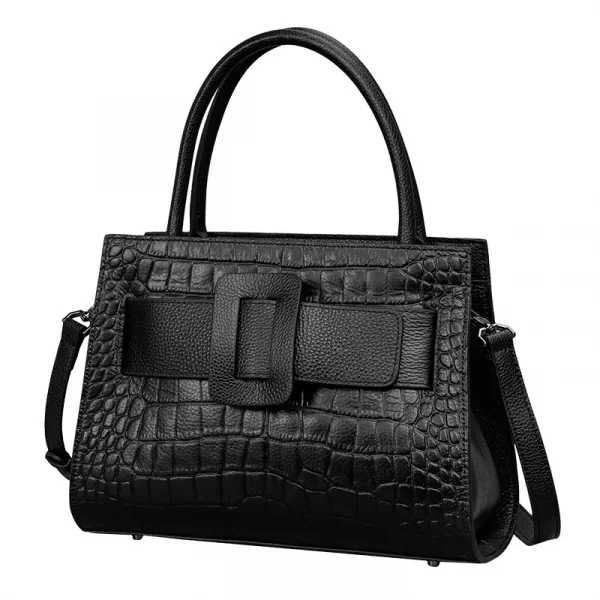 Black Textured Tote Bag