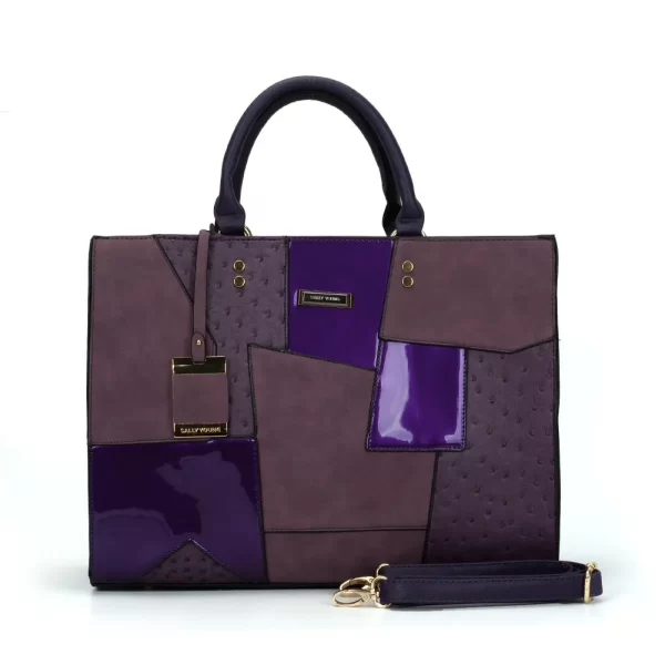 Purple Patchwork Tote Bag