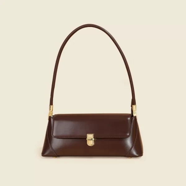 Brown Baguette Shoulder Bag