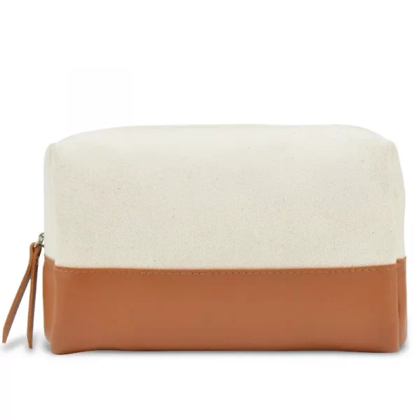 High-end Fashion Color Blocking Canvas Cosmetic Bag