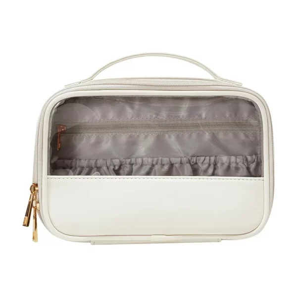 Transparent compartmentalized travel waterproof INS style cosmetic bag