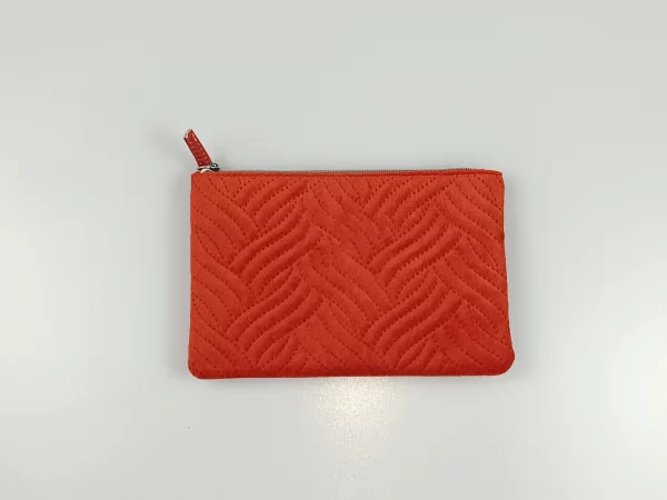 Orange Velvet Printed Pouch Bag