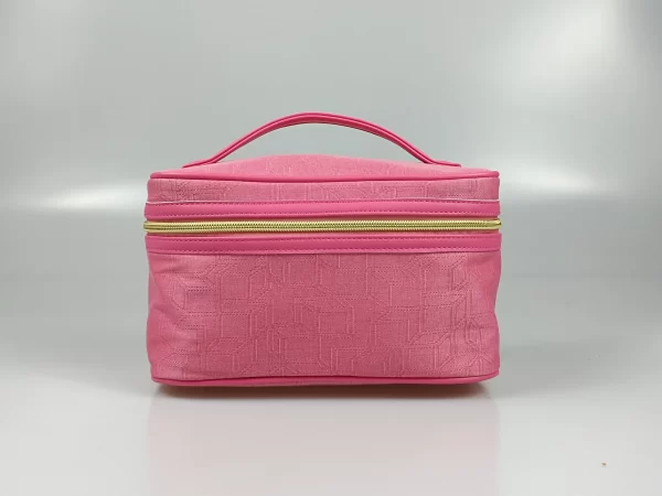 Pink Polyester Portable Travel Cosmetic Bag