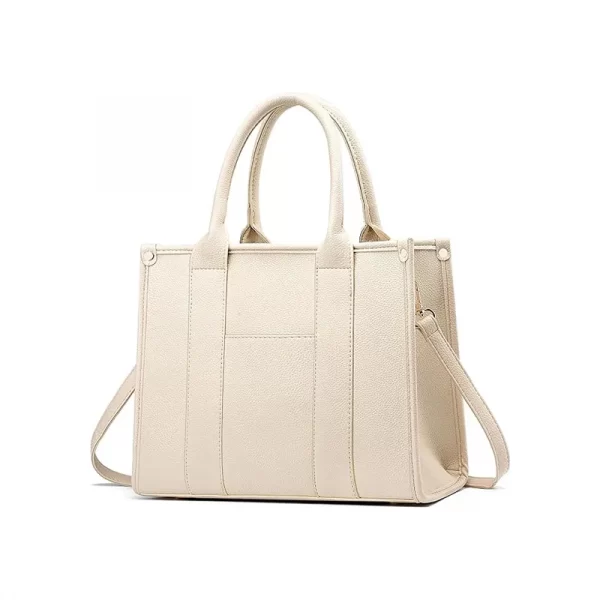 Large Capacity Colorblock Tote Bag-White