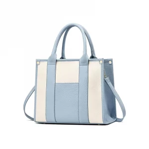 Large Capacity Colorblock Tote Bag-Blue