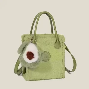 Green Plush Tote Bag