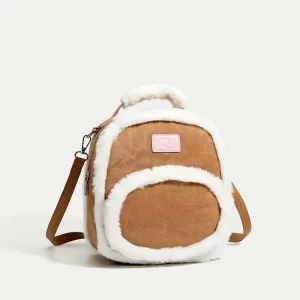 Brown Plush Shoulder Bag