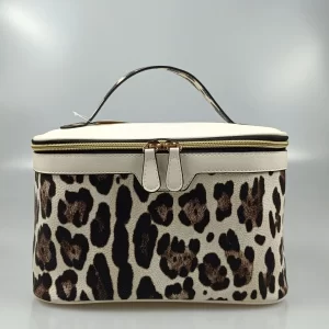 Classic PU Leopard Print Travel Cosmetic Bag