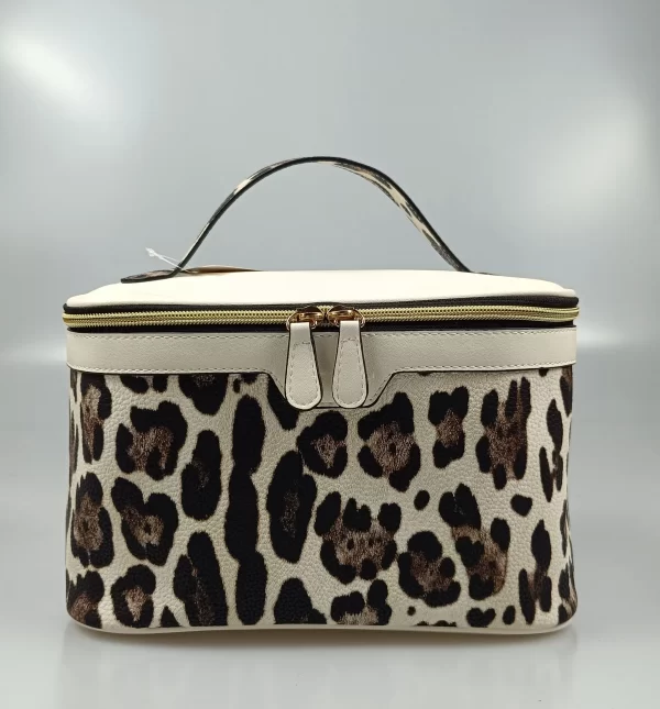 Classic PU Leopard Print Travel Cosmetic Bag