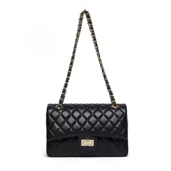 Black Diamond Leather Shoulder Bag