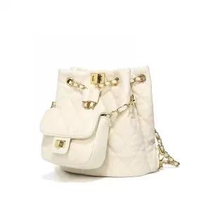 Classic White Multifunctional Bucket Bag